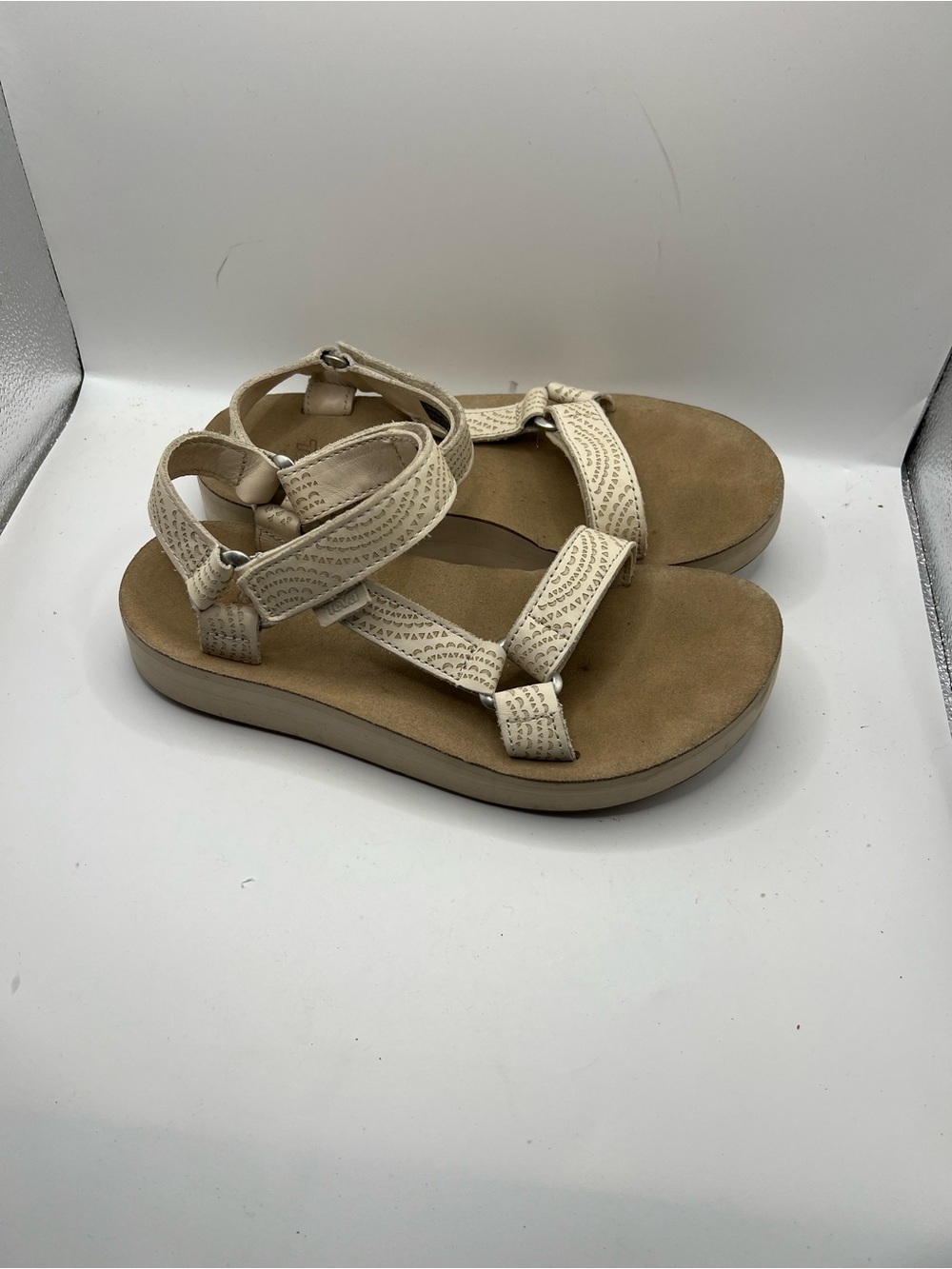 Teva Beige Tan Strappy Platform Sandals